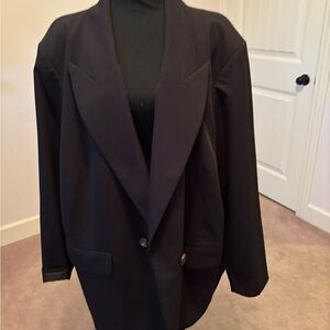 Eloquii  sz 28 black linen blazer. Classy timeless business quiet elegance